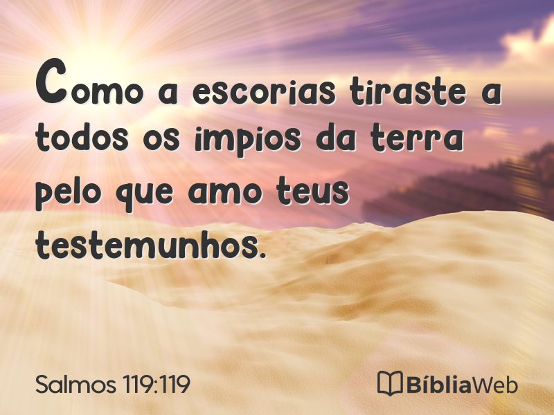 Salmos 119:119 em imagem para compartilhar