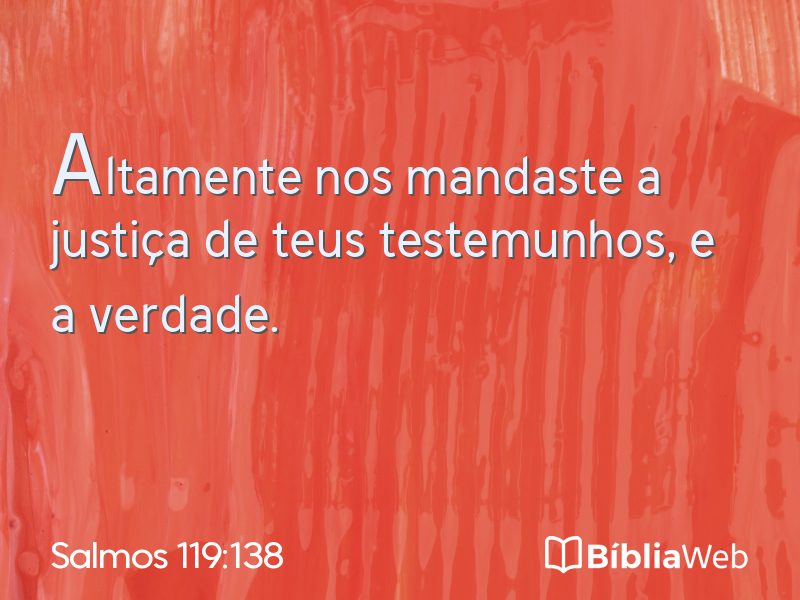 Salmos 119:138 em imagem para compartilhar