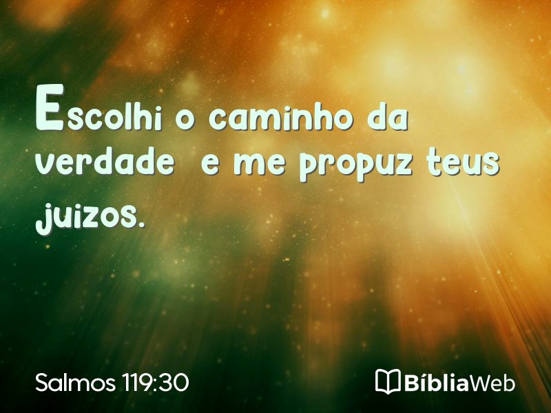 Salmos 119:30 em imagem para compartilhar