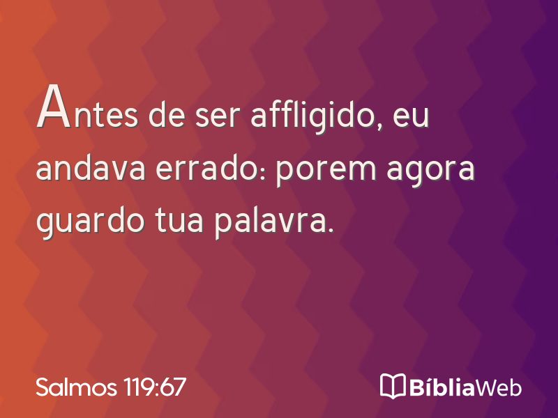Salmos 119:67 em imagem para compartilhar