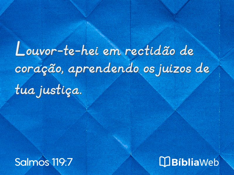 Salmos 119:7 em imagem para compartilhar