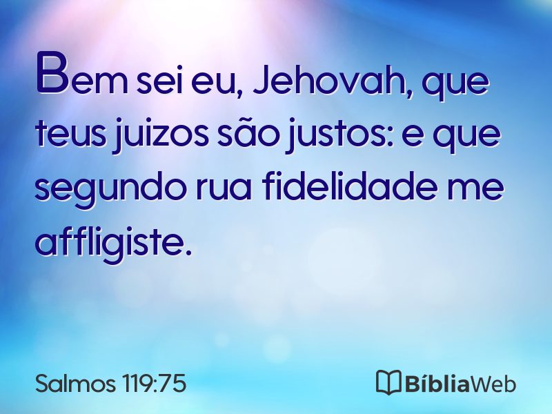 Salmos 119:75 em imagem para compartilhar
