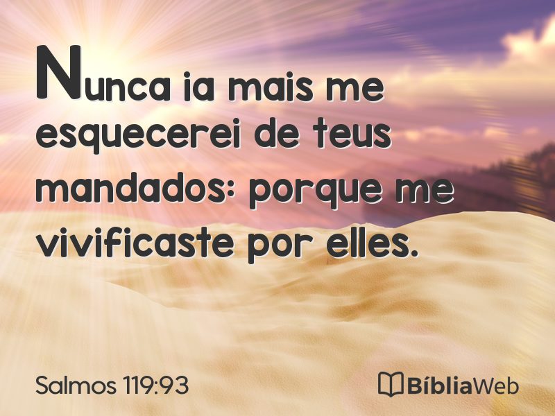 Salmos 119:93 em imagem para compartilhar