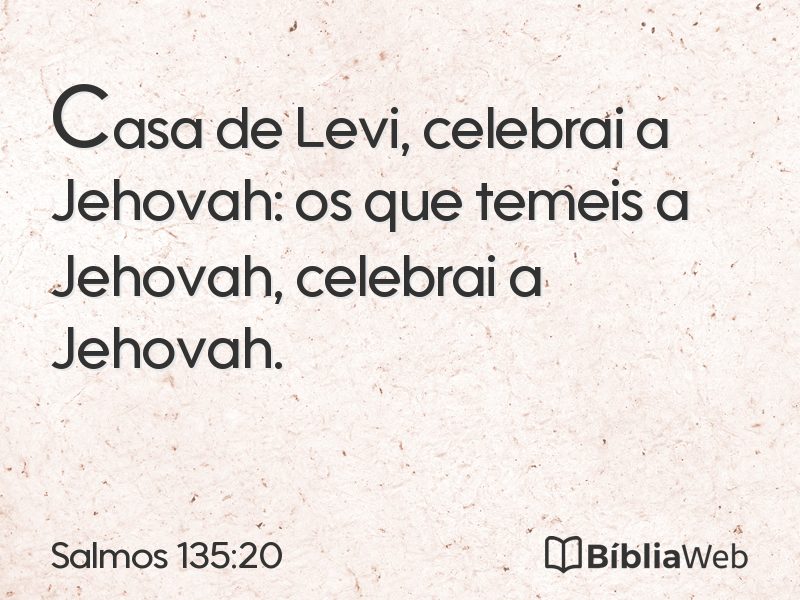 Salmos 135:20 em imagem para compartilhar