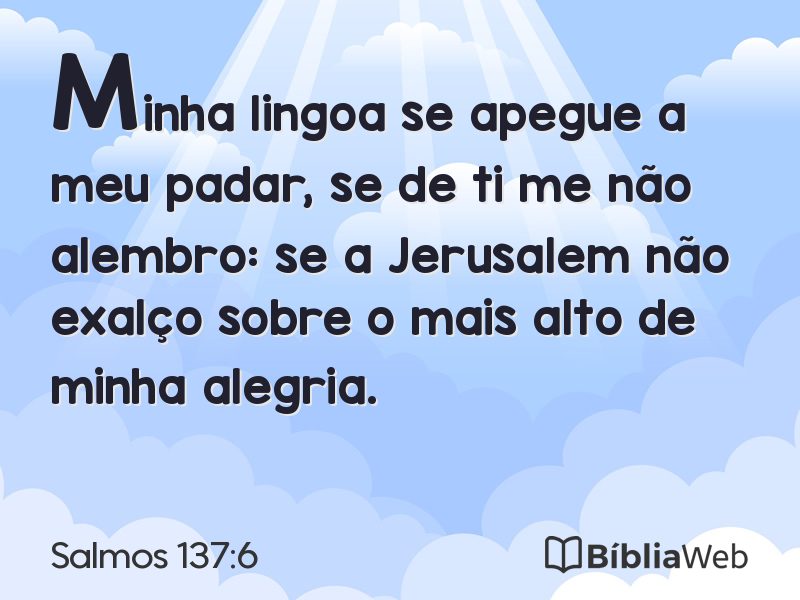 Salmos 137:6 em imagem para compartilhar
