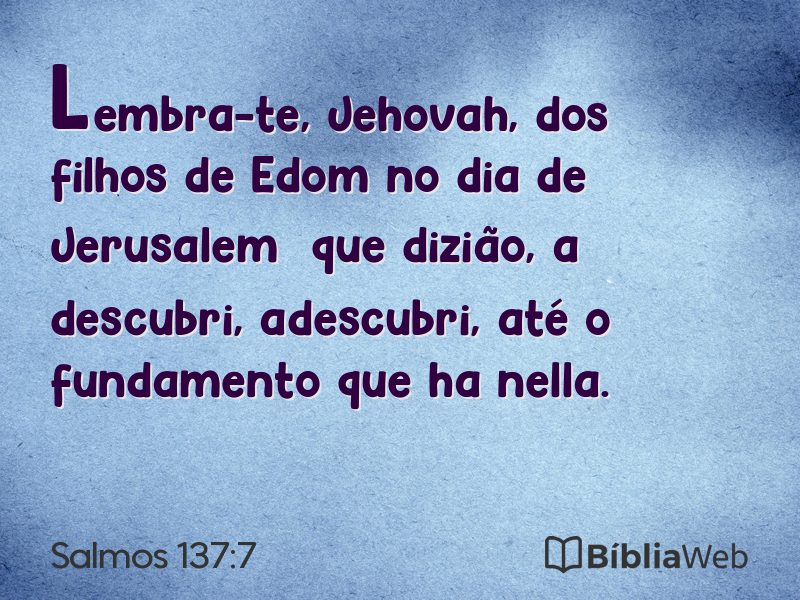 Salmos 137:7 em imagem para compartilhar