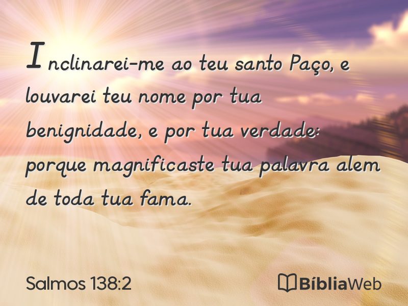 Salmos 138:2 em imagem para compartilhar