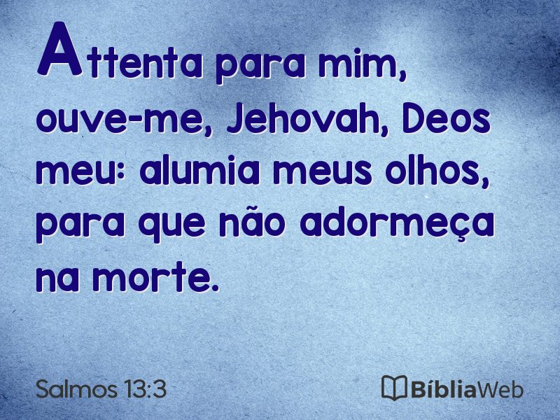 Salmos 13:3 em imagem para compartilhar