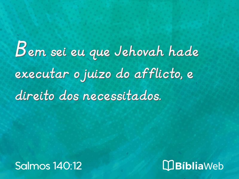 Salmos 140:12 em imagem para compartilhar