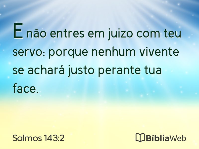 Salmos 143:2 em imagem para compartilhar