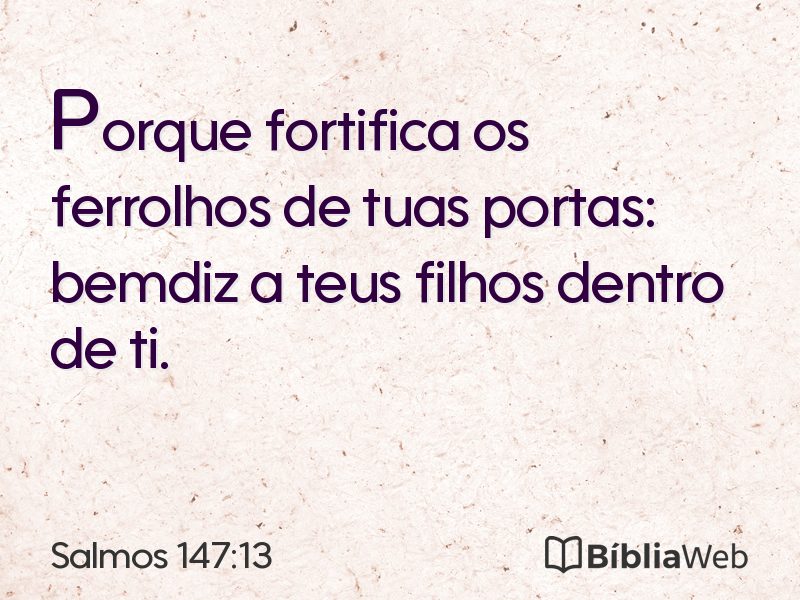 Salmos 147:13 em imagem para compartilhar