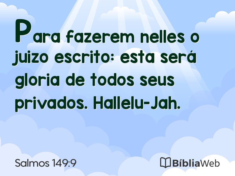 Salmos 149:9 em imagem para compartilhar