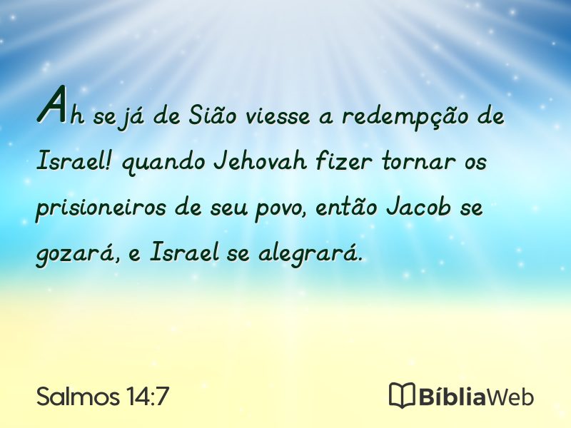 Salmos 14:7 em imagem para compartilhar