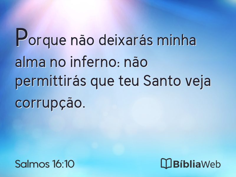 Salmos 16:10 em imagem para compartilhar