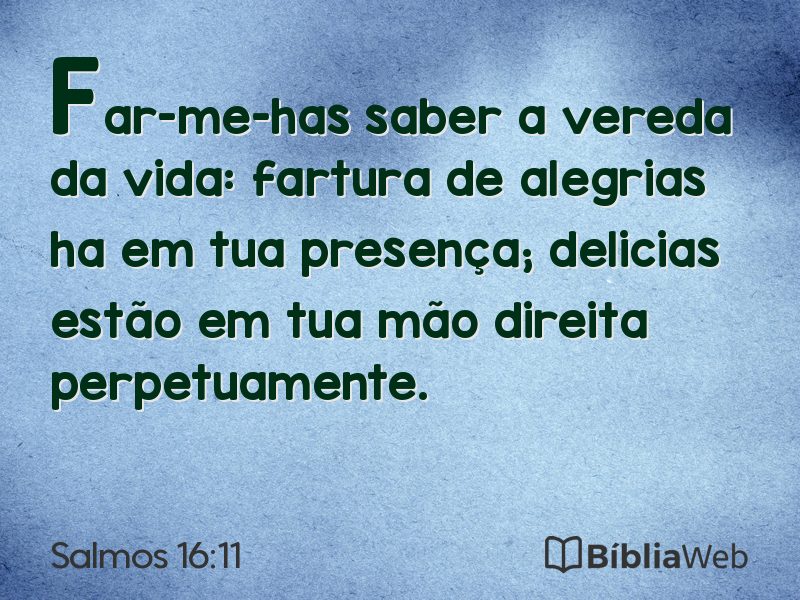 Salmos 16:11 em imagem para compartilhar