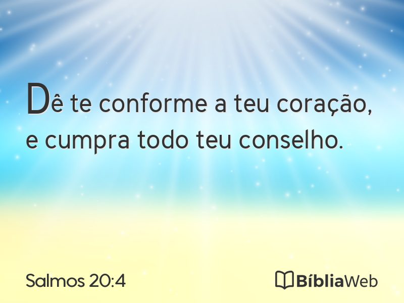 Salmos 20:4 em imagem para compartilhar