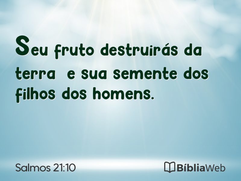 Salmos 21:10 em imagem para compartilhar