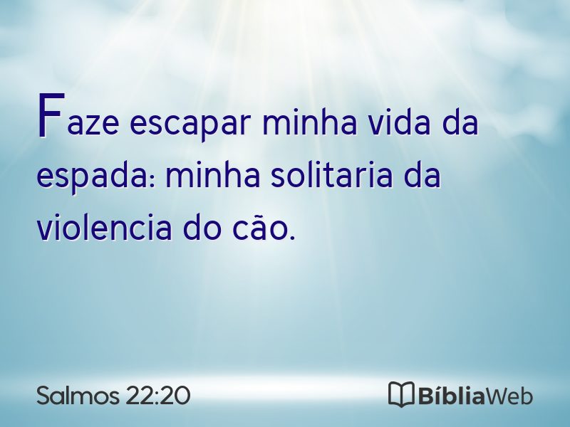 Salmos 22:20 em imagem para compartilhar