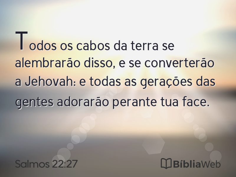 Salmos 22:27 em imagem para compartilhar