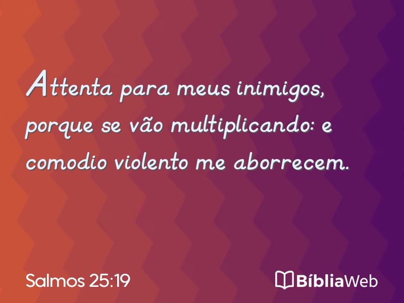 Salmos 25:19 em imagem para compartilhar