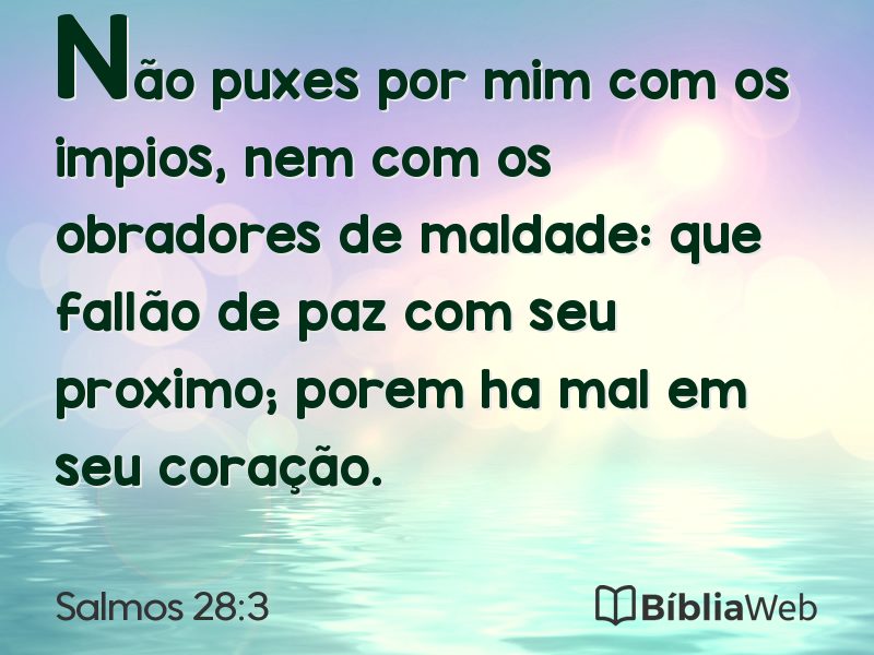 Salmos 28:3 em imagem para compartilhar