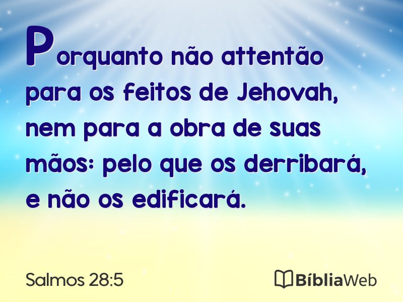 Salmos 28:5 em imagem para compartilhar