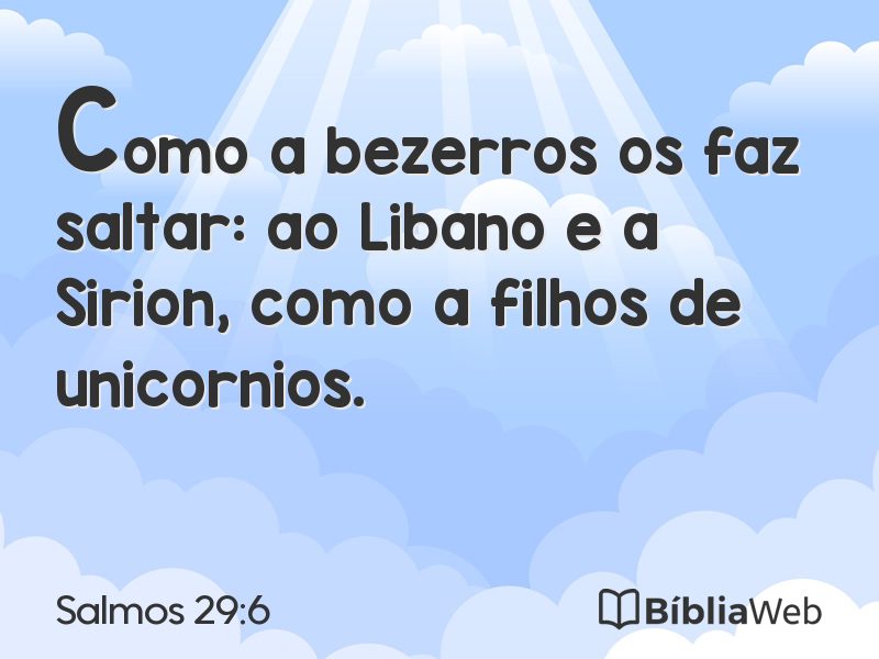Salmos 29:6 em imagem para compartilhar