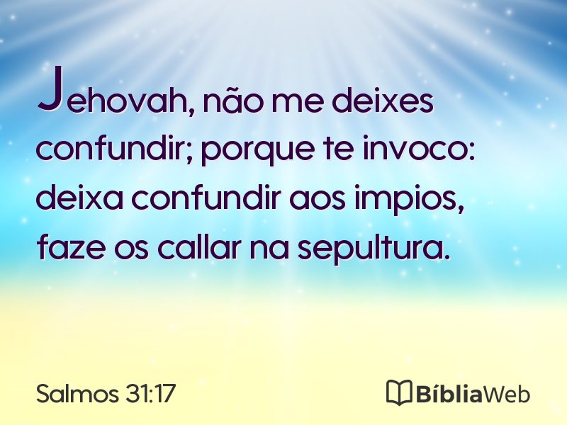 Salmos 31:17 em imagem para compartilhar