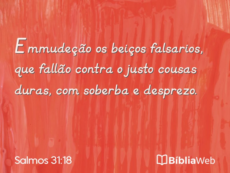 Salmos 31:18 em imagem para compartilhar