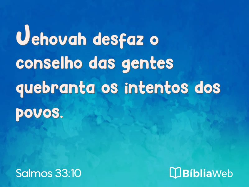 Salmos 33:10 em imagem para compartilhar