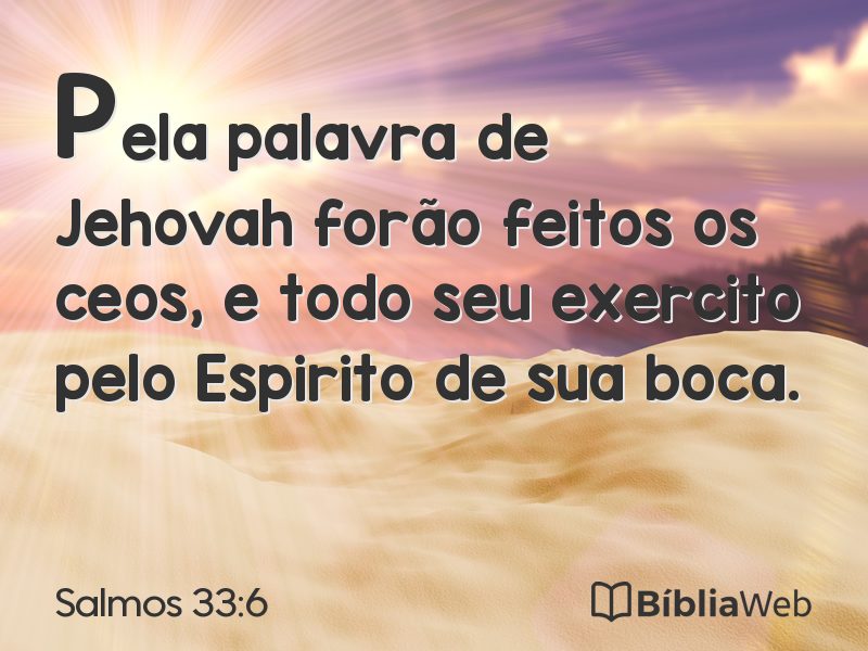 Salmos 33:6 em imagem para compartilhar