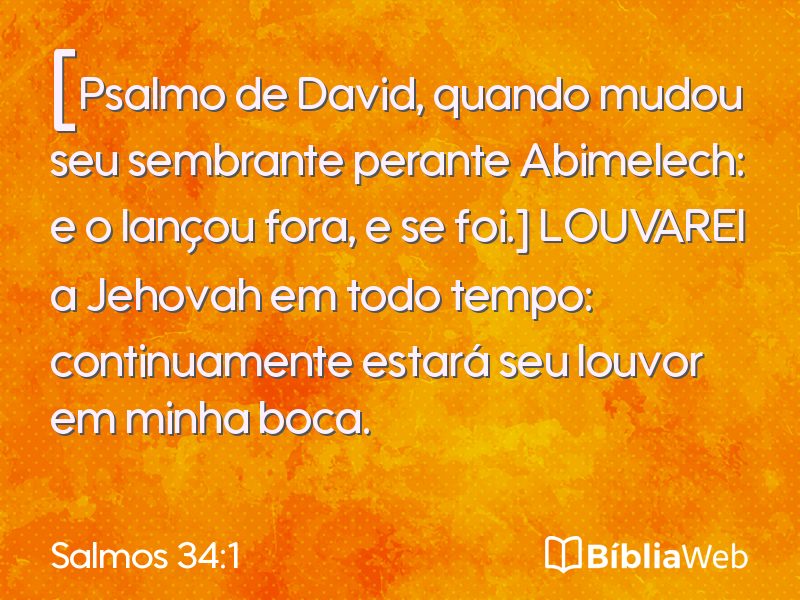 Salmos 34:1 em imagem para compartilhar