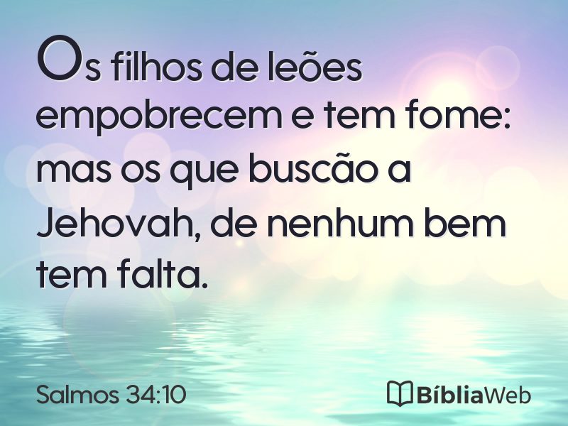 Salmos 34:10 em imagem para compartilhar