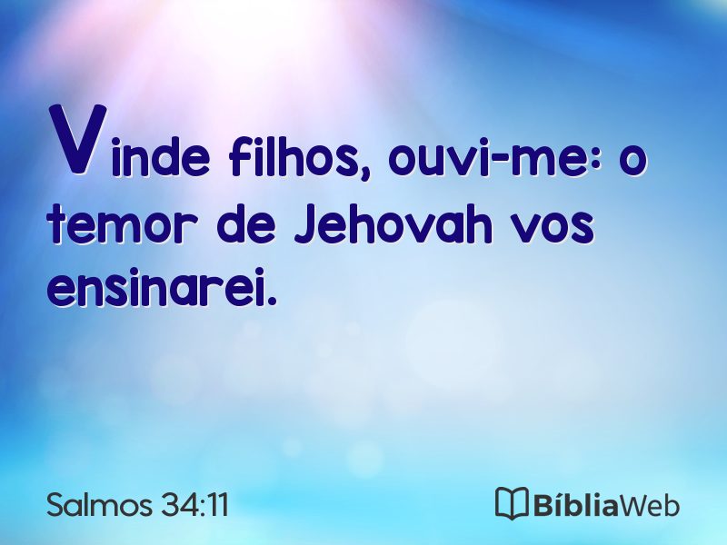 Salmos 34:11 em imagem para compartilhar