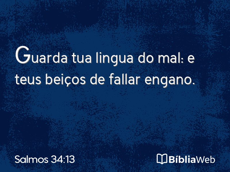 Salmos 34:13 em imagem para compartilhar