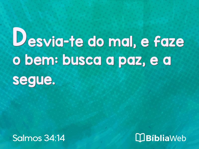 Salmos 34:14 em imagem para compartilhar