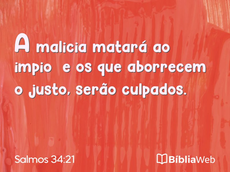 Salmos 34:21 em imagem para compartilhar