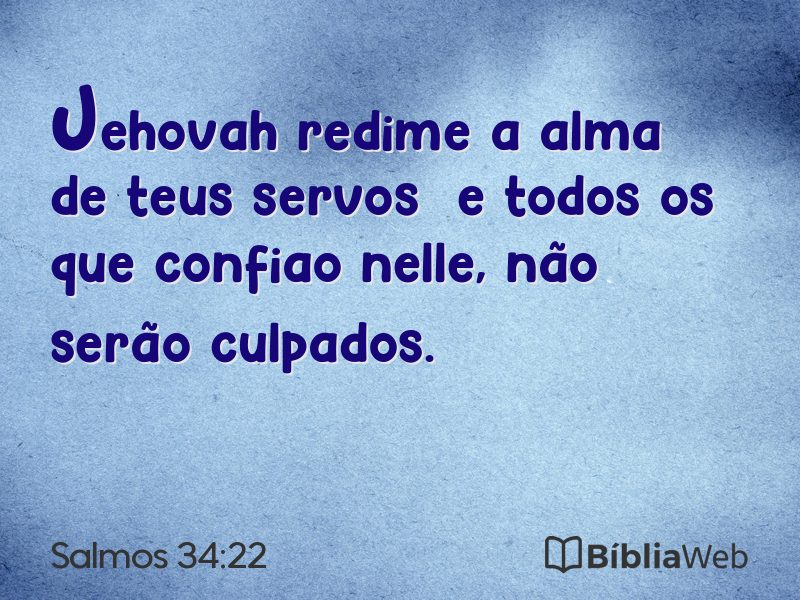 Salmos 34:22 em imagem para compartilhar