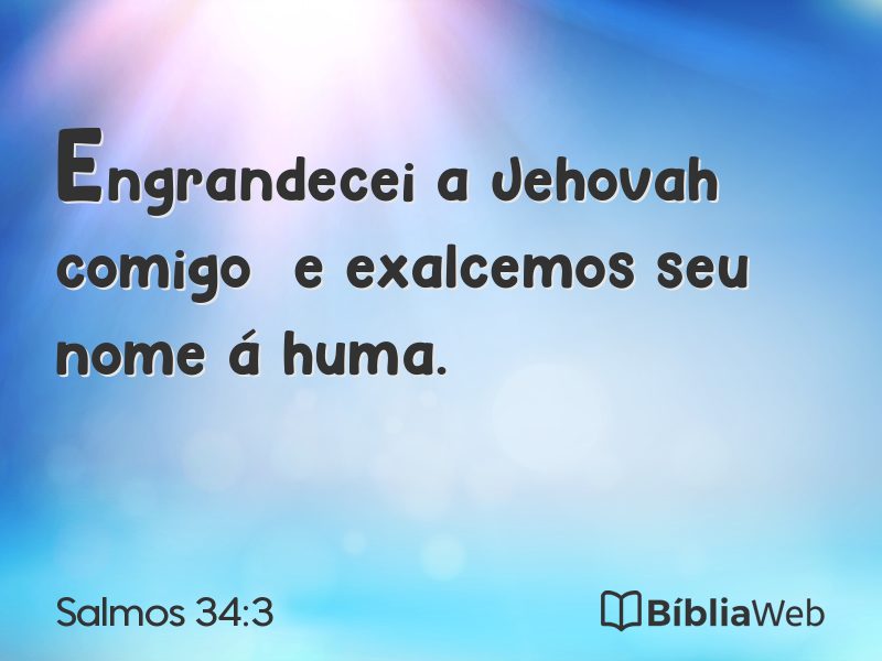 Salmos 34:3 em imagem para compartilhar
