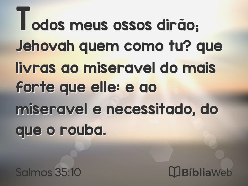 Salmos 35:10 em imagem para compartilhar