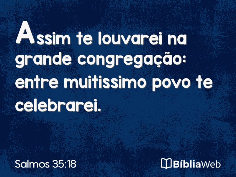 Salmos 35:18 em imagem para compartilhar
