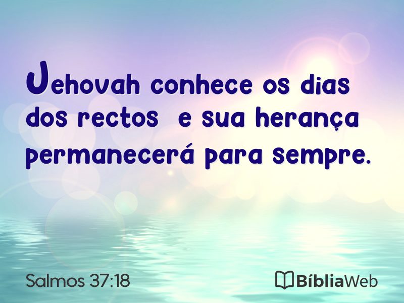 Salmos 37:18 em imagem para compartilhar