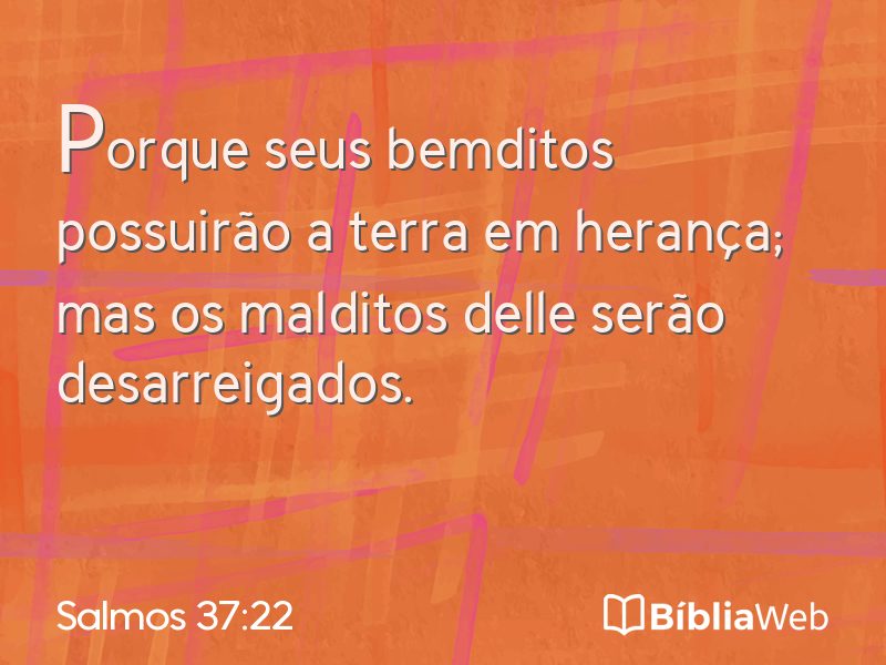 Salmos 37:22 em imagem para compartilhar