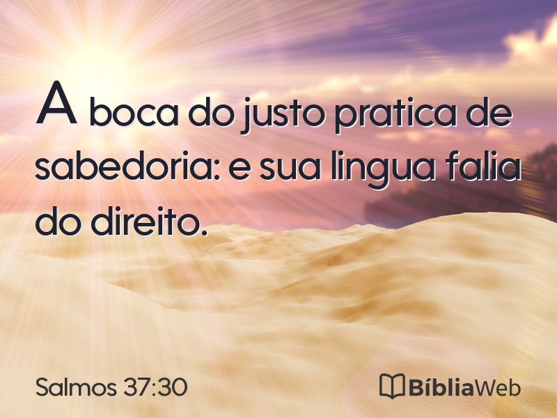 Salmos 37:30 em imagem para compartilhar