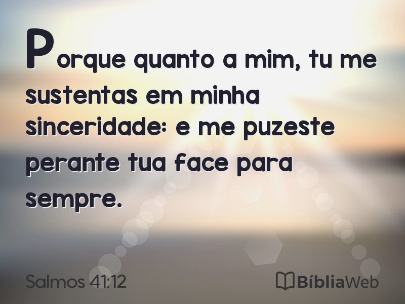 Salmos 41:12 em imagem para compartilhar