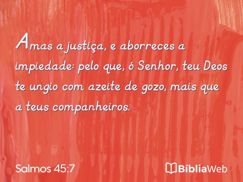 Salmos 45:7 em imagem para compartilhar