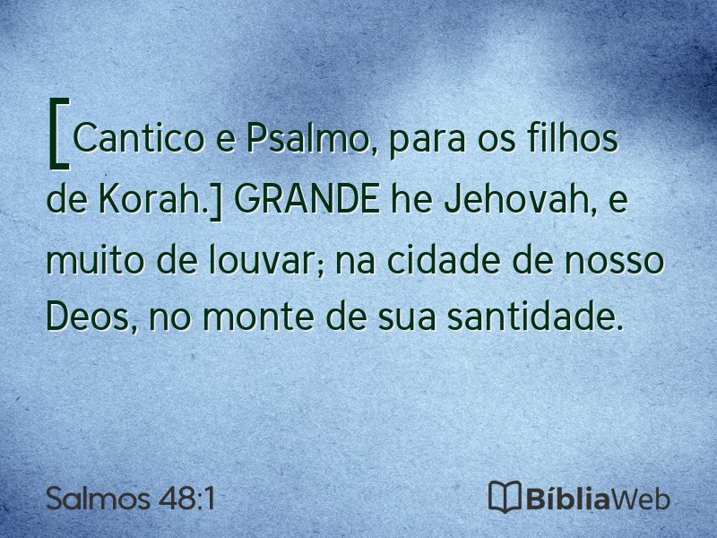Salmos 48:1 em imagem para compartilhar