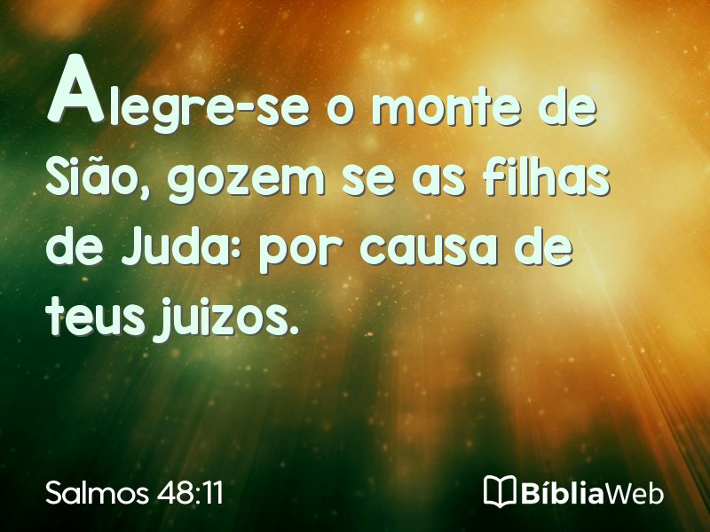 Salmos 48:11 em imagem para compartilhar