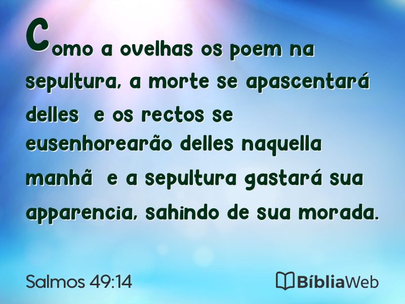 Salmos 49:14 em imagem para compartilhar