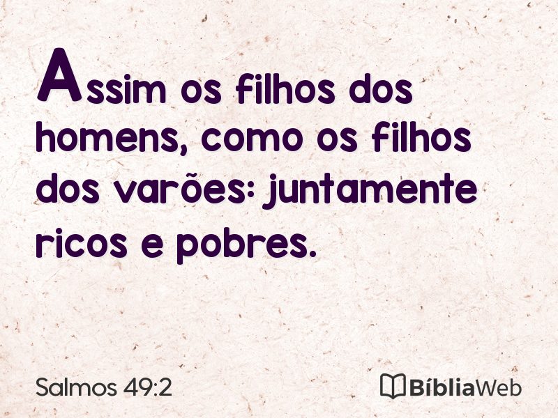 Salmos 49:2 em imagem para compartilhar